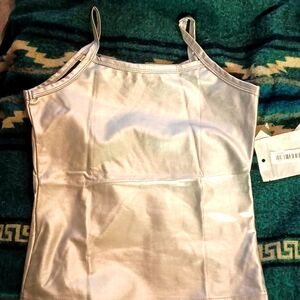 Silver spaghetti strap tank top